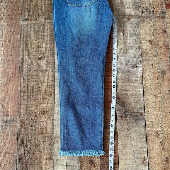 FCM jeans womens distressed skinny denim jeans in medium wash blue - Picture 10 of 10